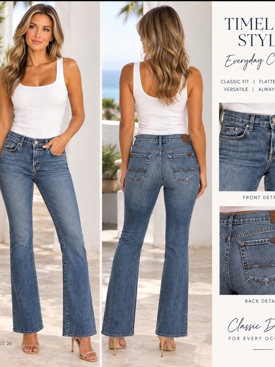 7 For All Mankind Denim - 7 For All Mankind Blue Low-Rise Bootcut Jeans